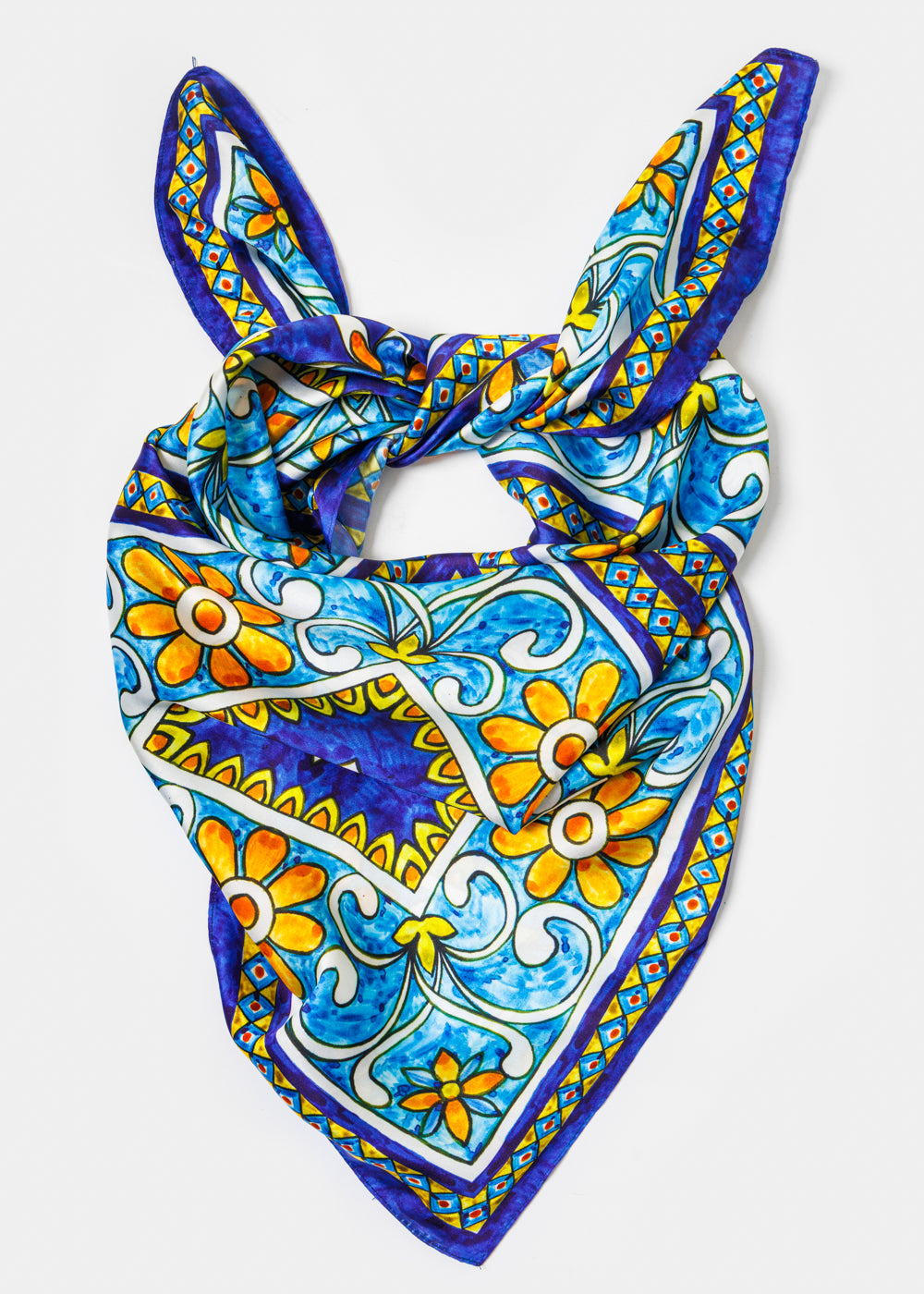 Big Tiles Satin Scarf