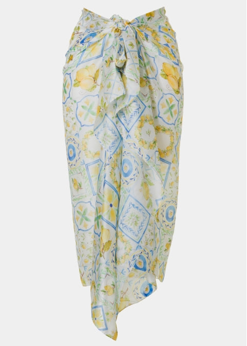 Yellow Pareo W/ Lemons Pattern